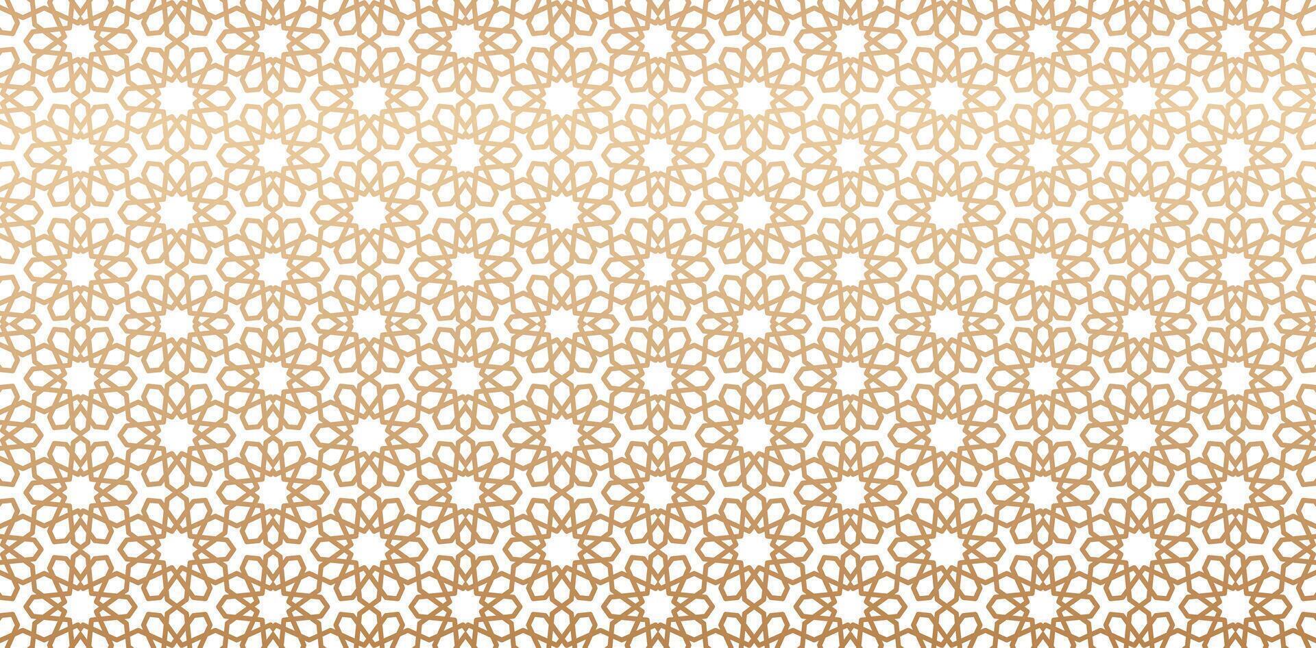 Seamless pattern based on traditional islamic art golden color lines Great design isolated white colors for fabric, textile, cover, wrapping paper, decorative backgrounds, print designs paper material vector