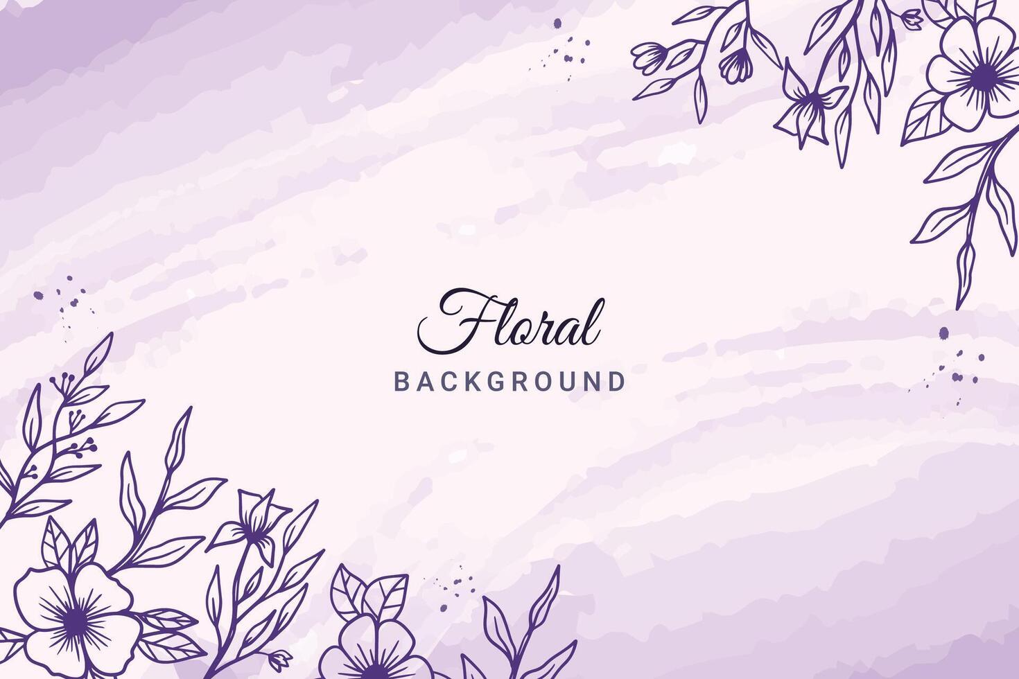 Rustic floral background with hand drawn leaves and flower ornament in a pink color vector