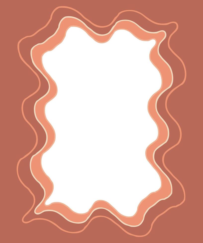 Wave curved edge border. Geometric abstract background. Hand drawn illustration isolated on white background. vector