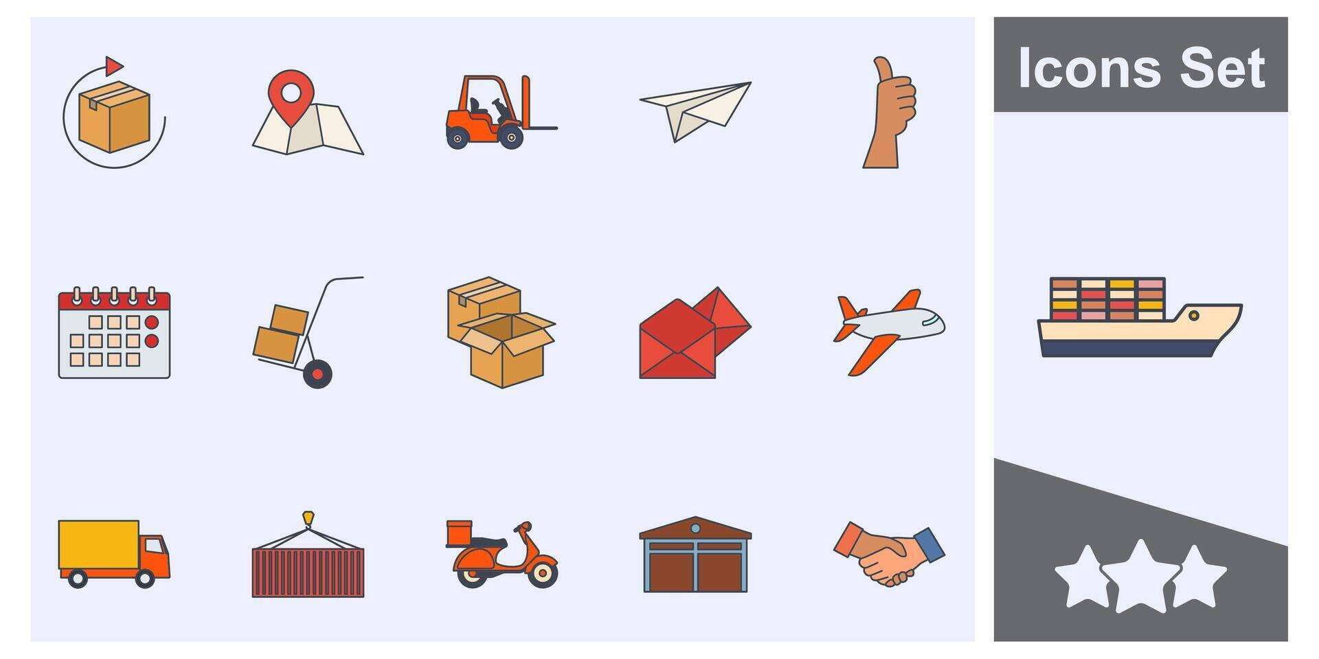 Delivery icon set symbol collection, logo isolated illustration vector