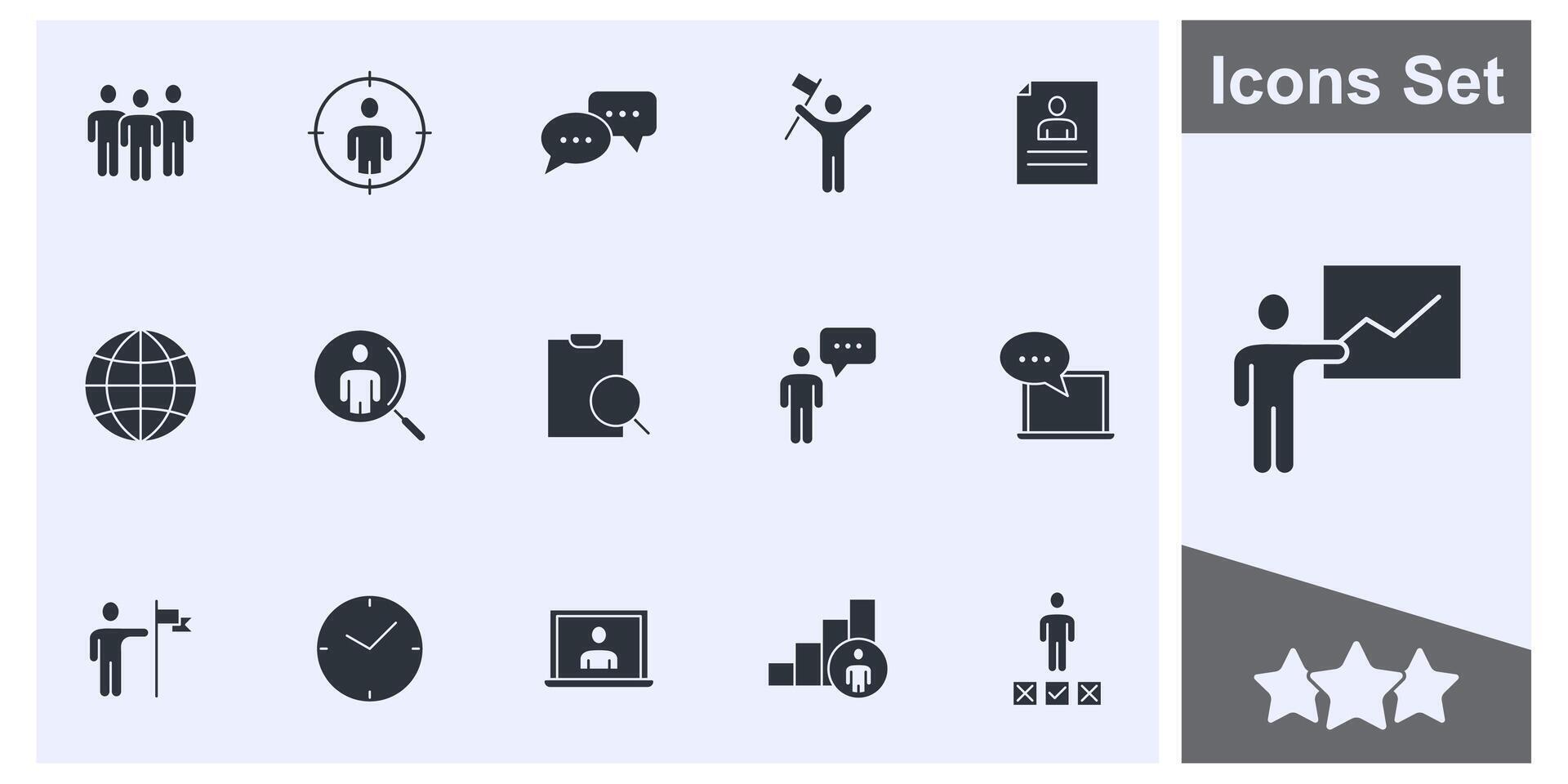 Business people icon set symbol collection, logo isolated illustration vector