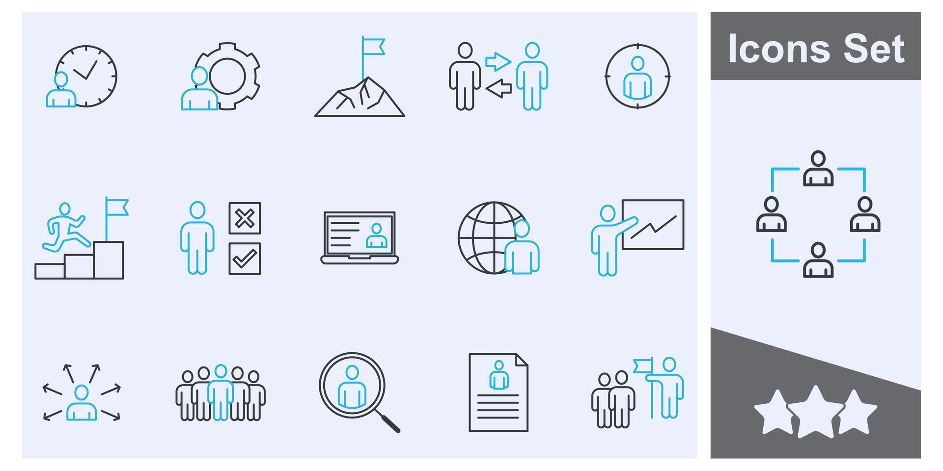 Business people icon set symbol collection, logo isolated illustration vector