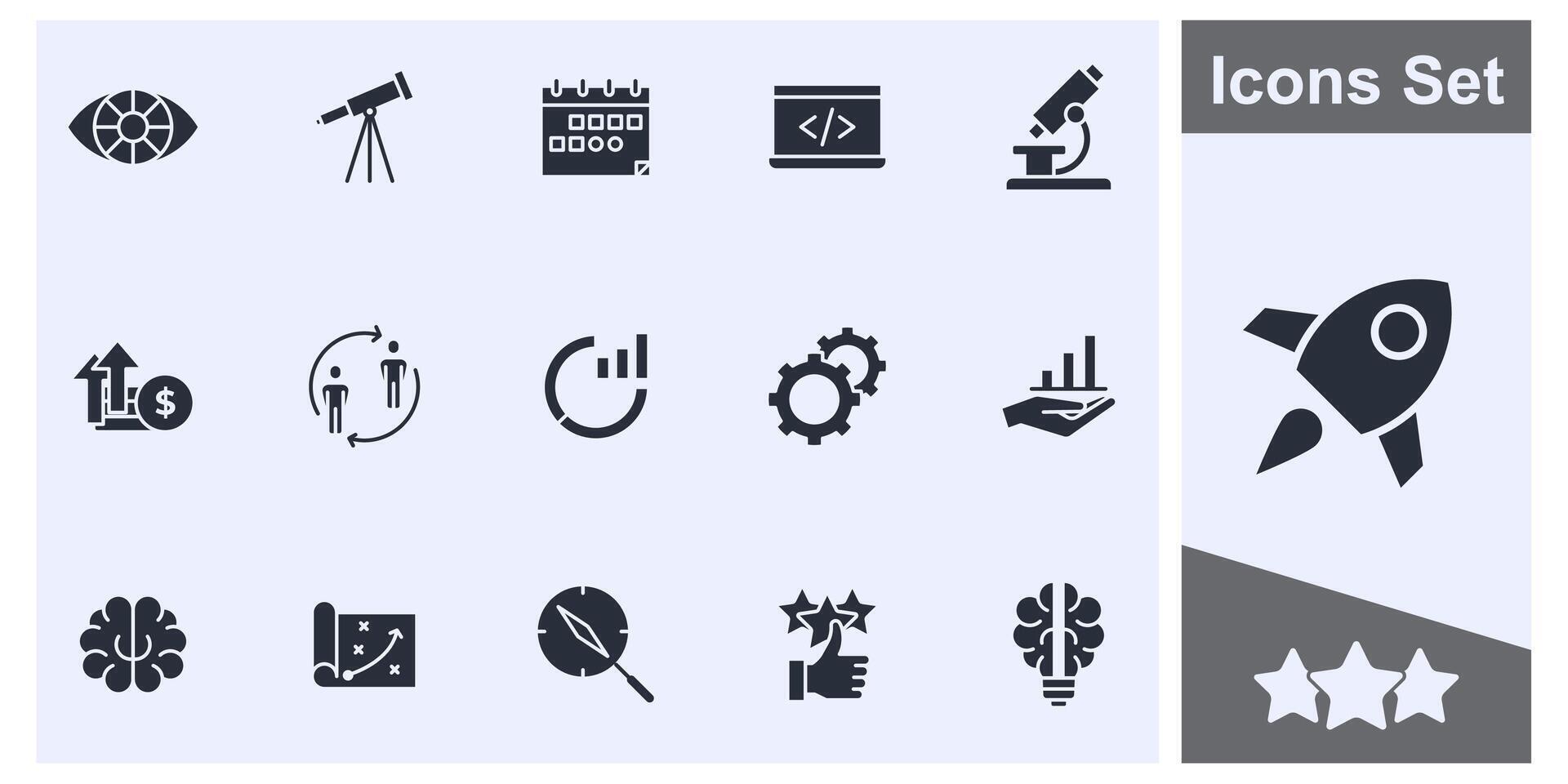 Startup business idea icon set symbol collection, logo isolated illustration vector
