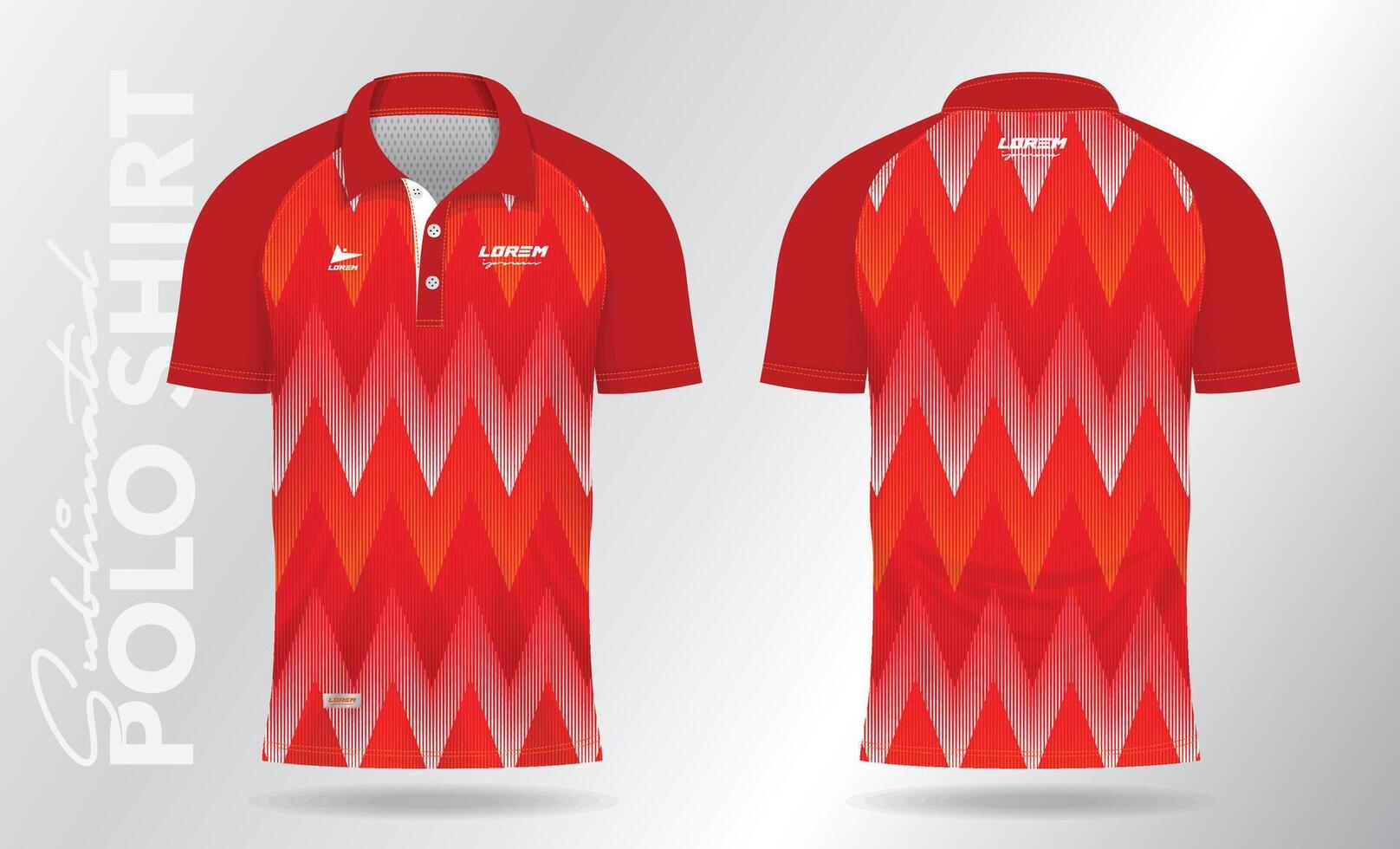 red white sports jersey template for team uniforms and Soccer t shirt design vector