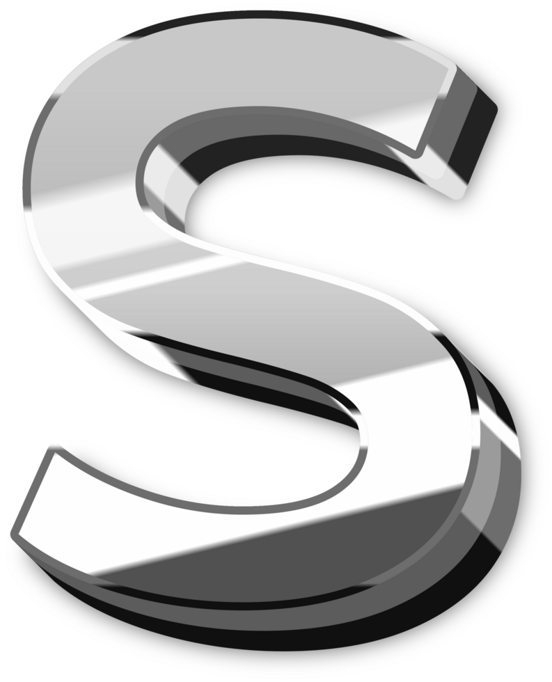 Glowing Silver Alphabet Letters and Numbers png