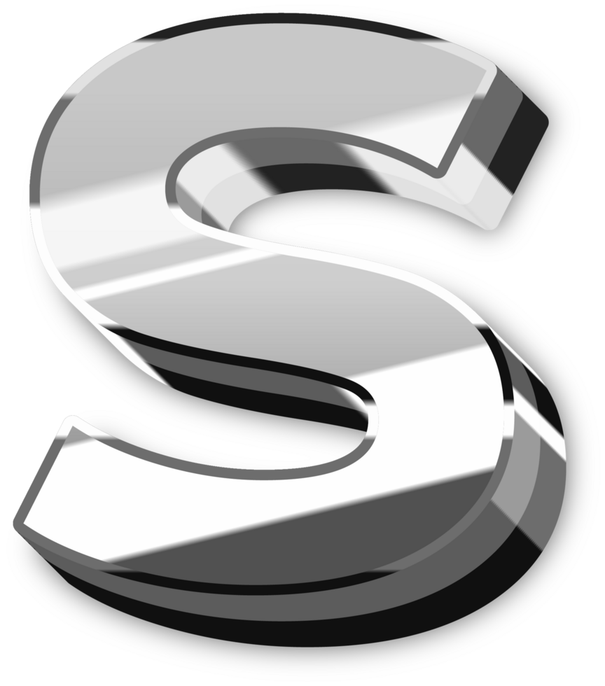 Glowing Silver Alphabet Letters and Numbers png