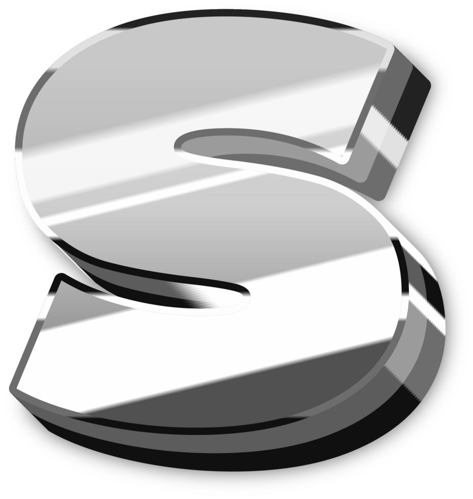 Glowing Silver Alphabet Letters and Numbers png