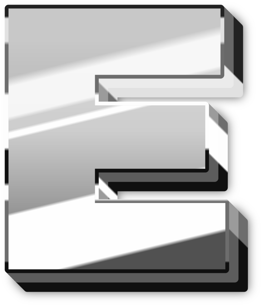Glowing Silver Alphabet Letters and Numbers png