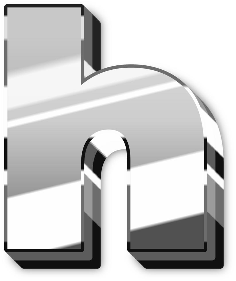 Glowing Silver Alphabet Letters and Numbers png