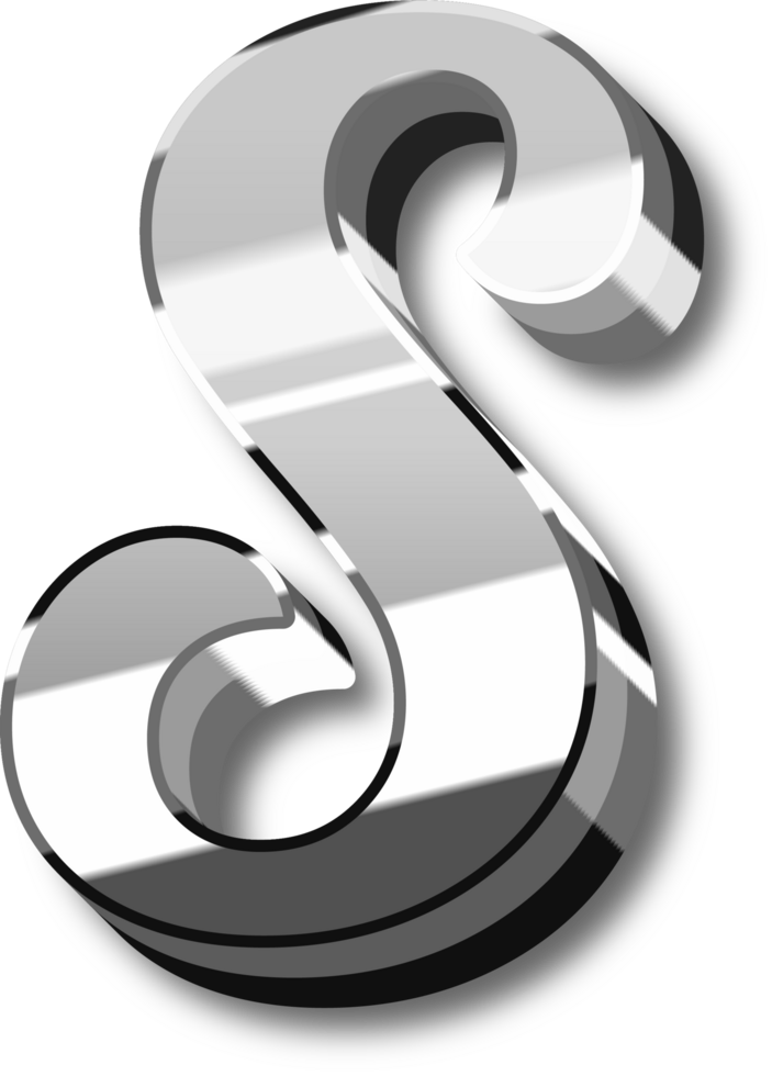 Silver Alphabet Letter and Number png