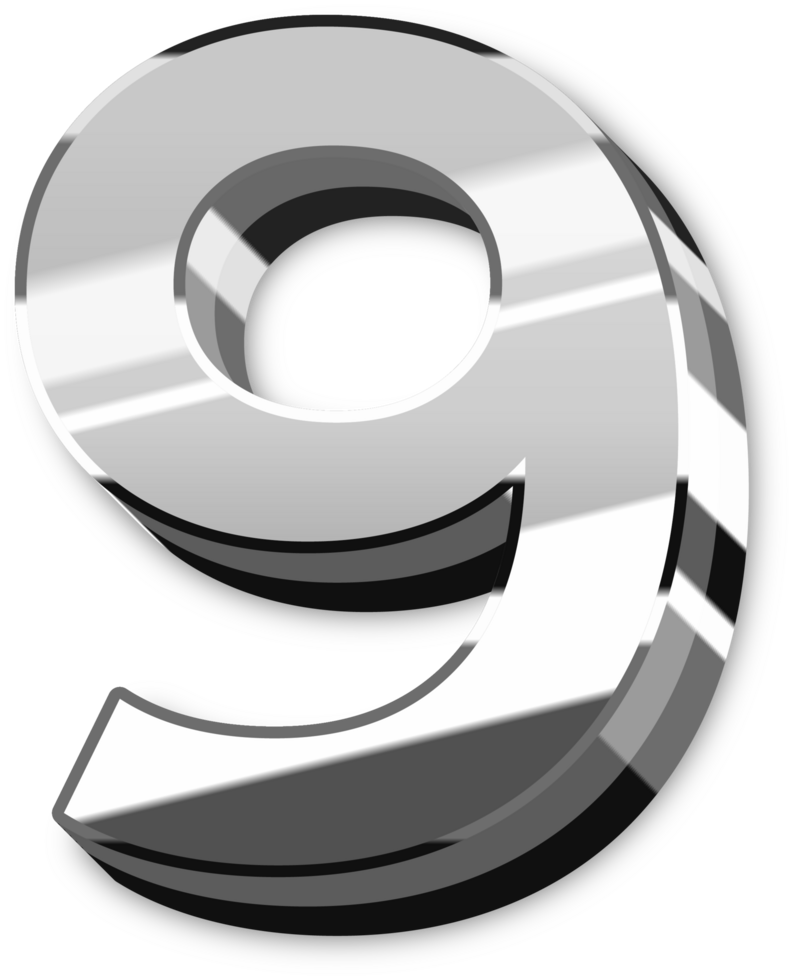 Glowing Silver Alphabet Letters and Numbers png