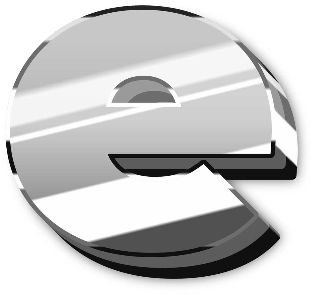 Glowing Silver Alphabet Letters and Numbers png