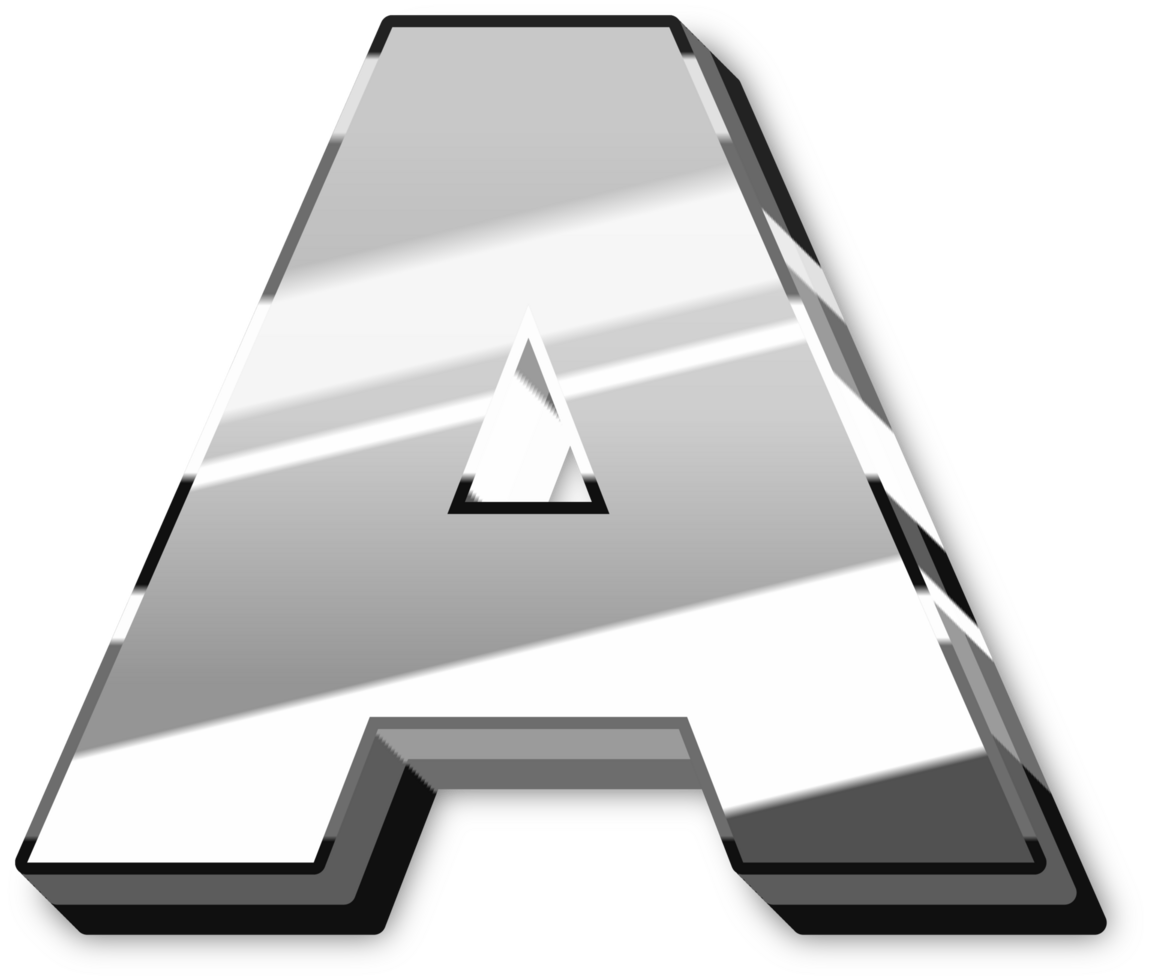 Glowing Silver Alphabet Letters and Numbers png