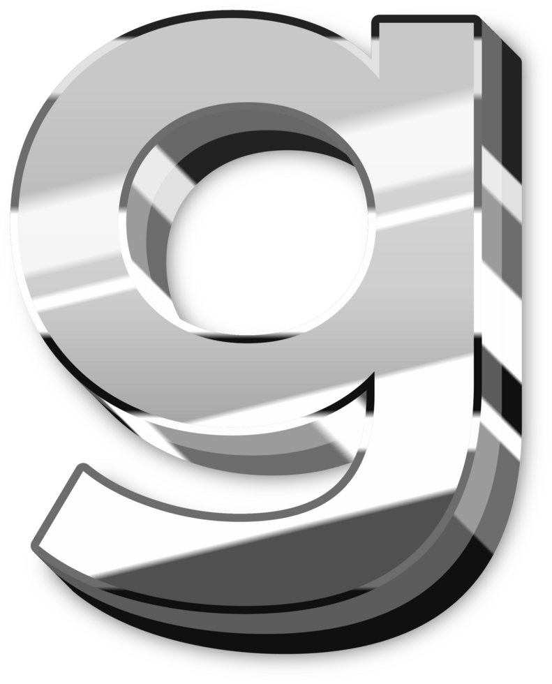 Glowing Silver Alphabet Letters and Numbers png