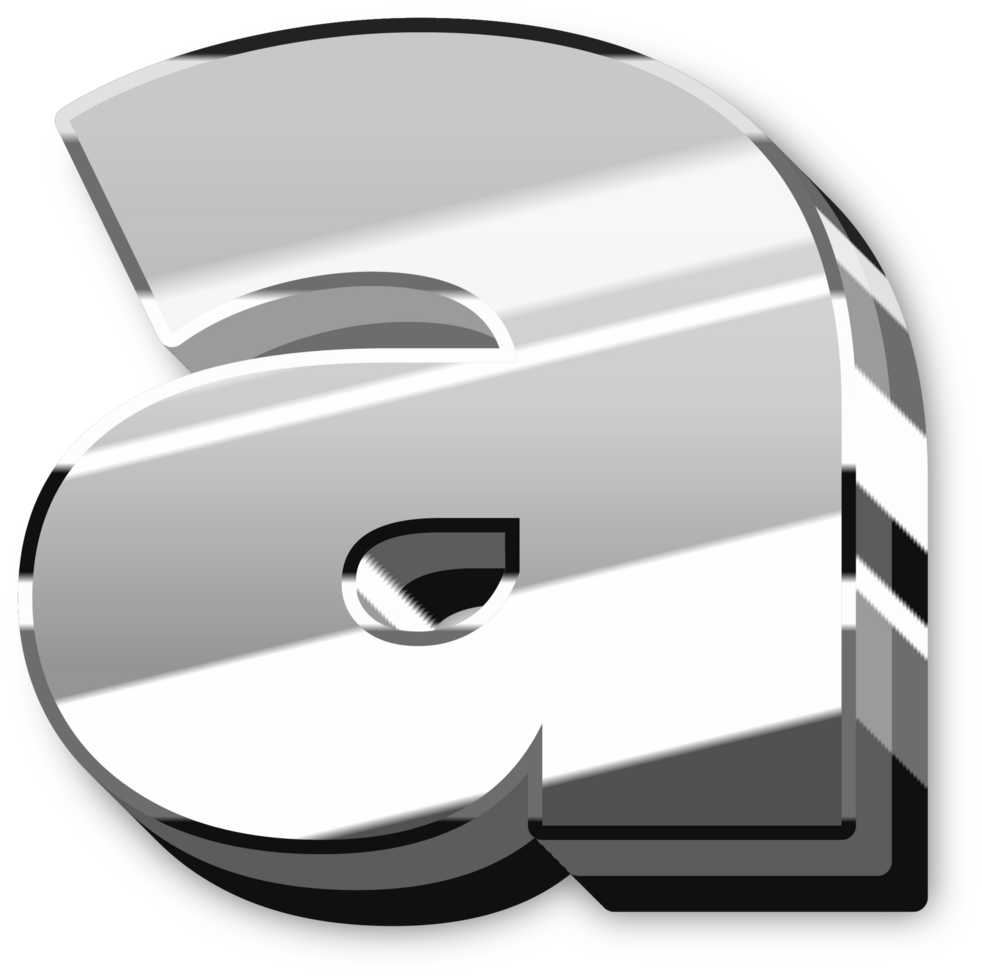 Glowing Silver Alphabet Letters and Numbers png