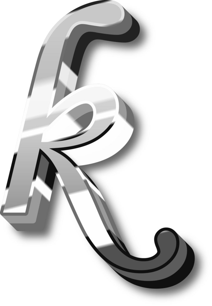 Silver Alphabet Letter and Number png