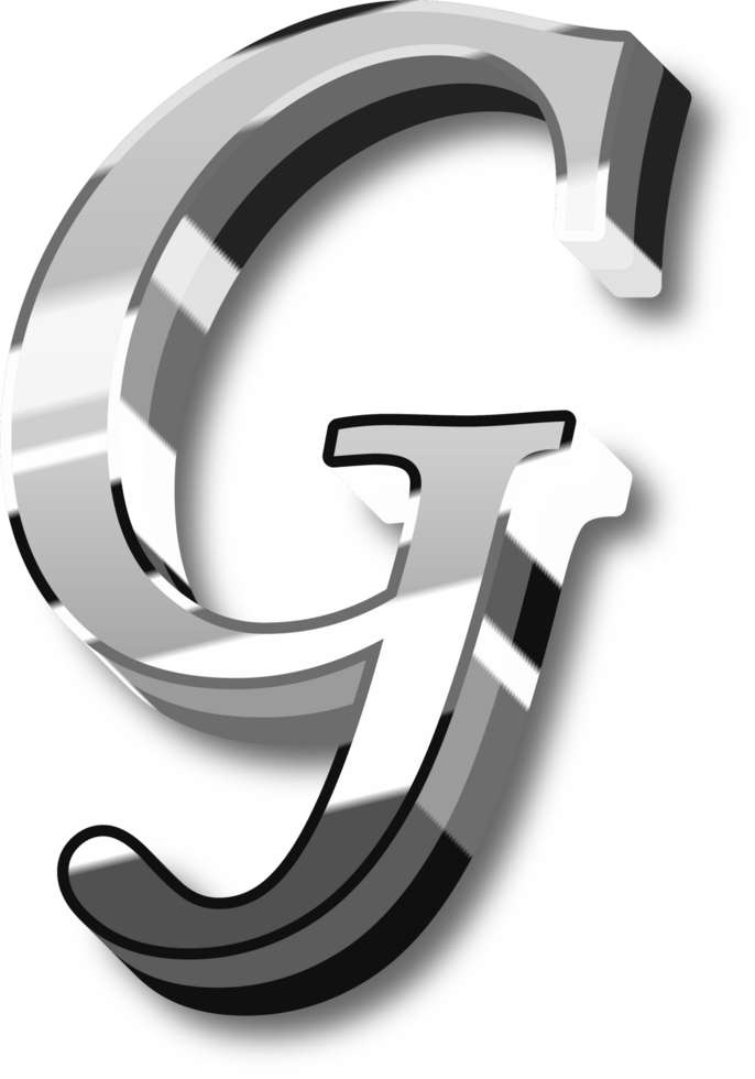 Silver Alphabet Letter and Number png