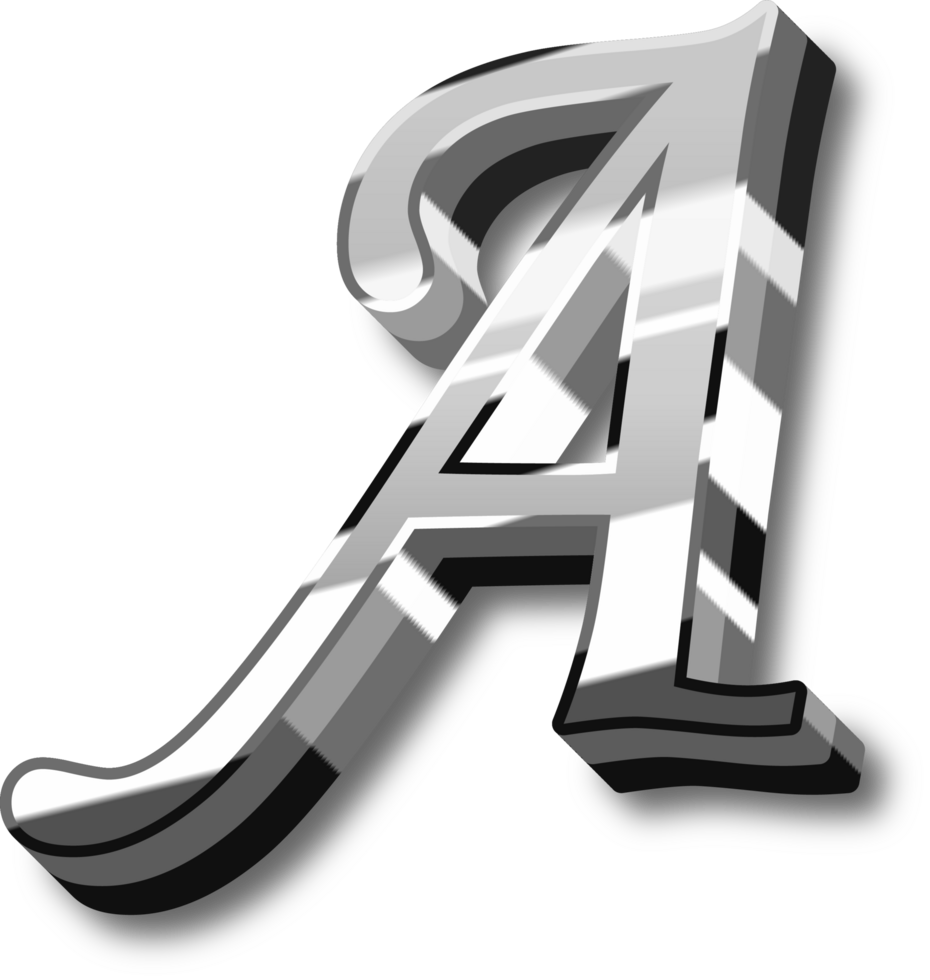 Silver Alphabet Letter and Number png