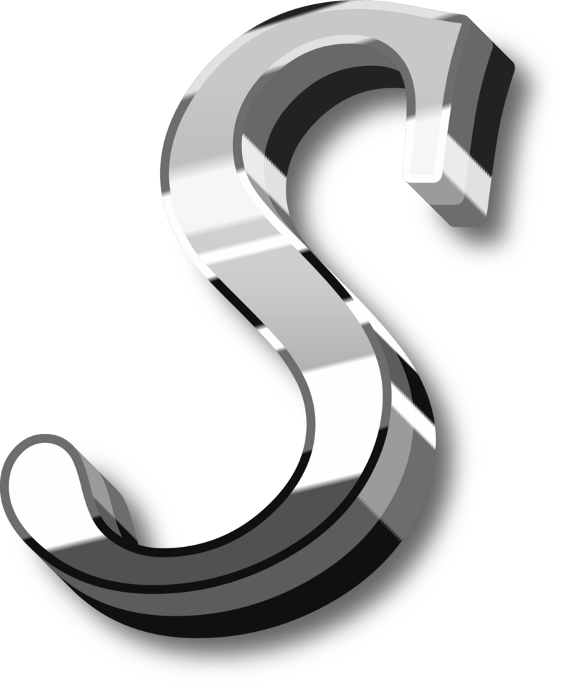 Silver Alphabet Letter and Number png