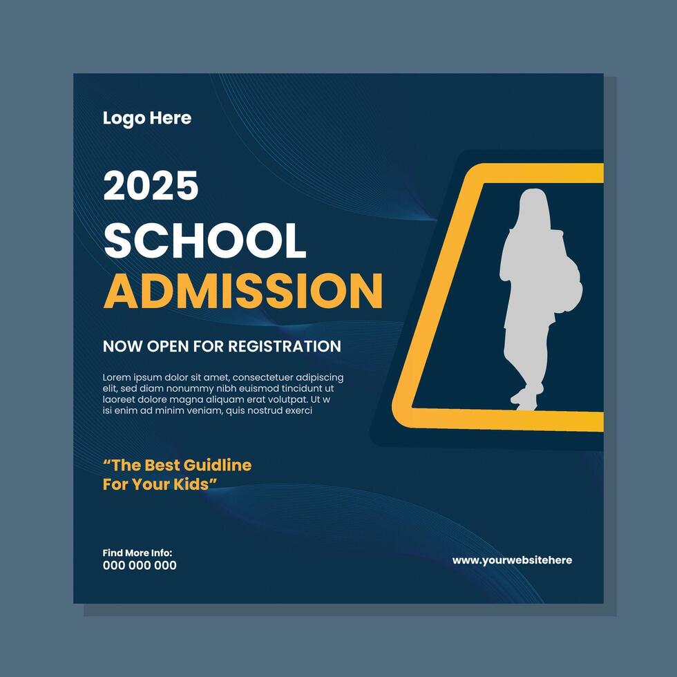 School Admission Social Media Post vector