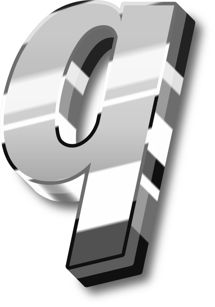 Silver Alphabet Letter and Number png