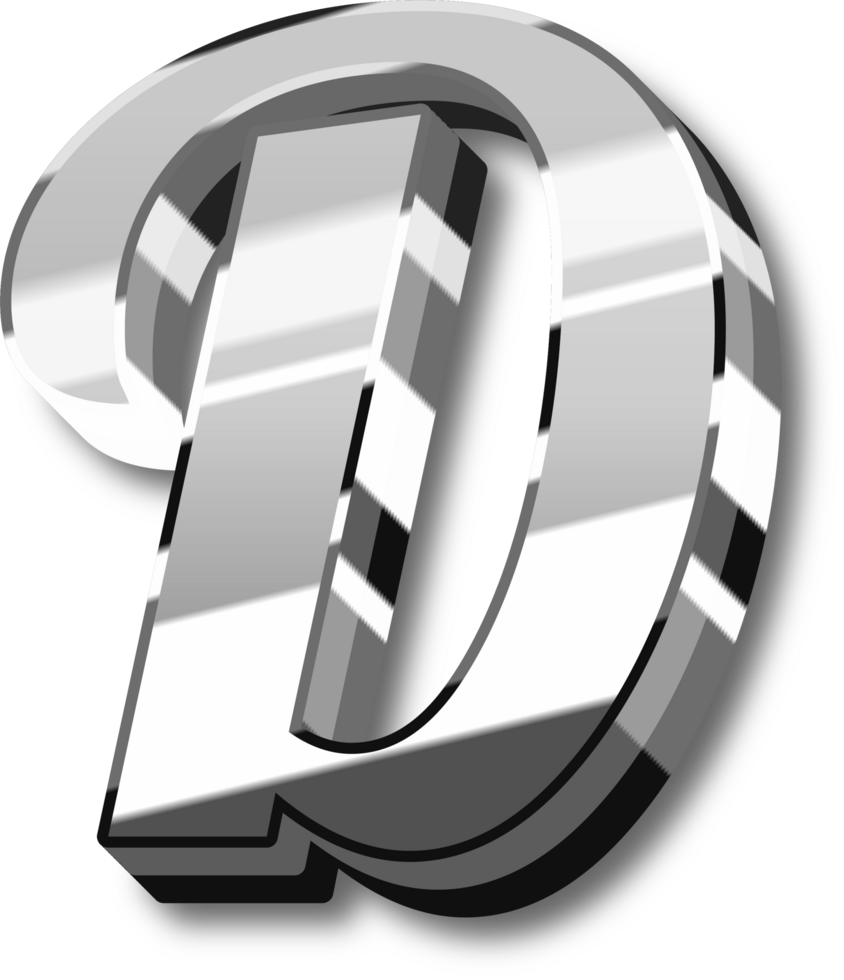 Silver Alphabet Letter and Number png