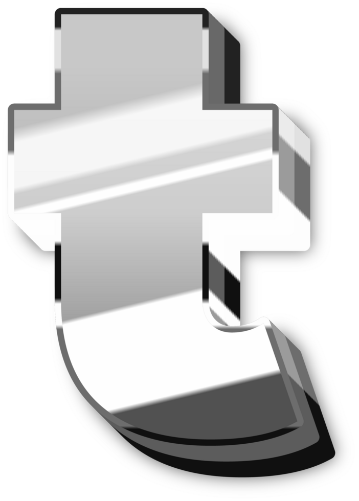 Glowing Silver Alphabet Letters and Numbers png