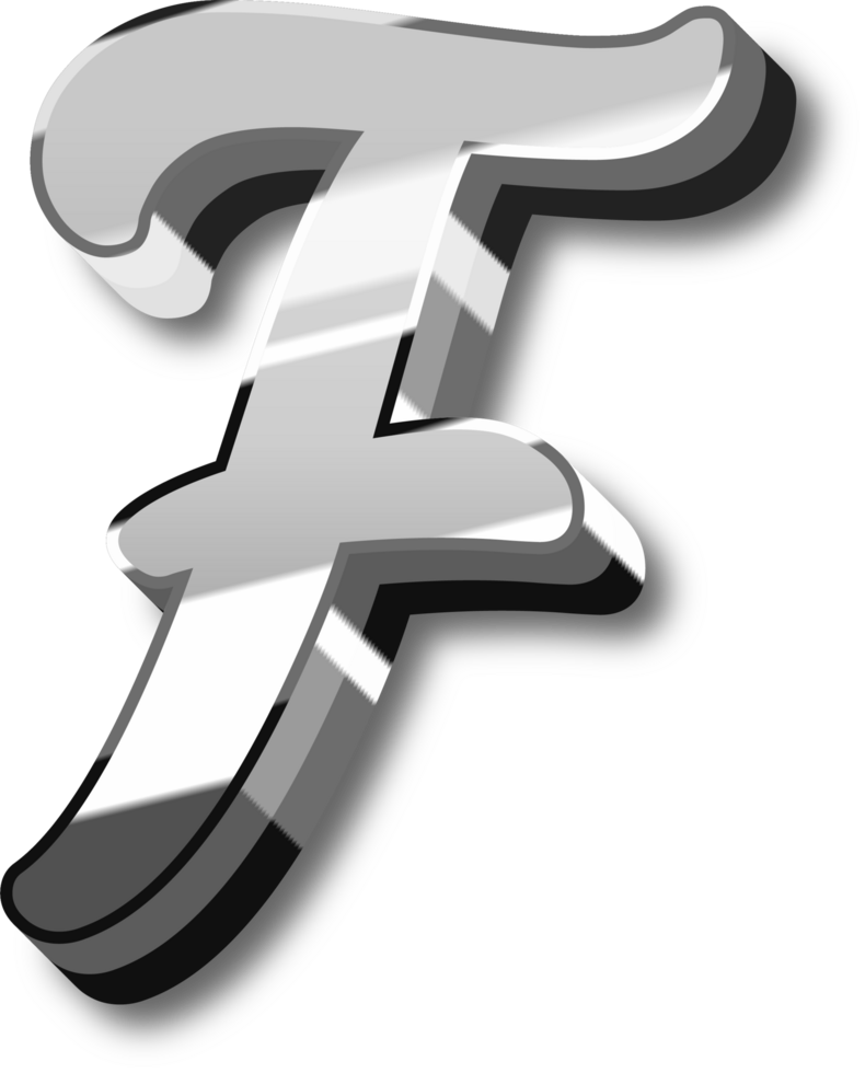 Silver Alphabet Letter and Number png
