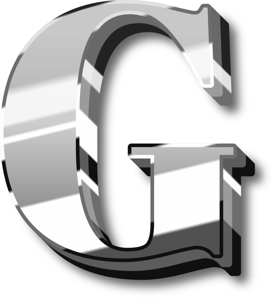 Glowing Silver Alphabet Letters and Numbers png