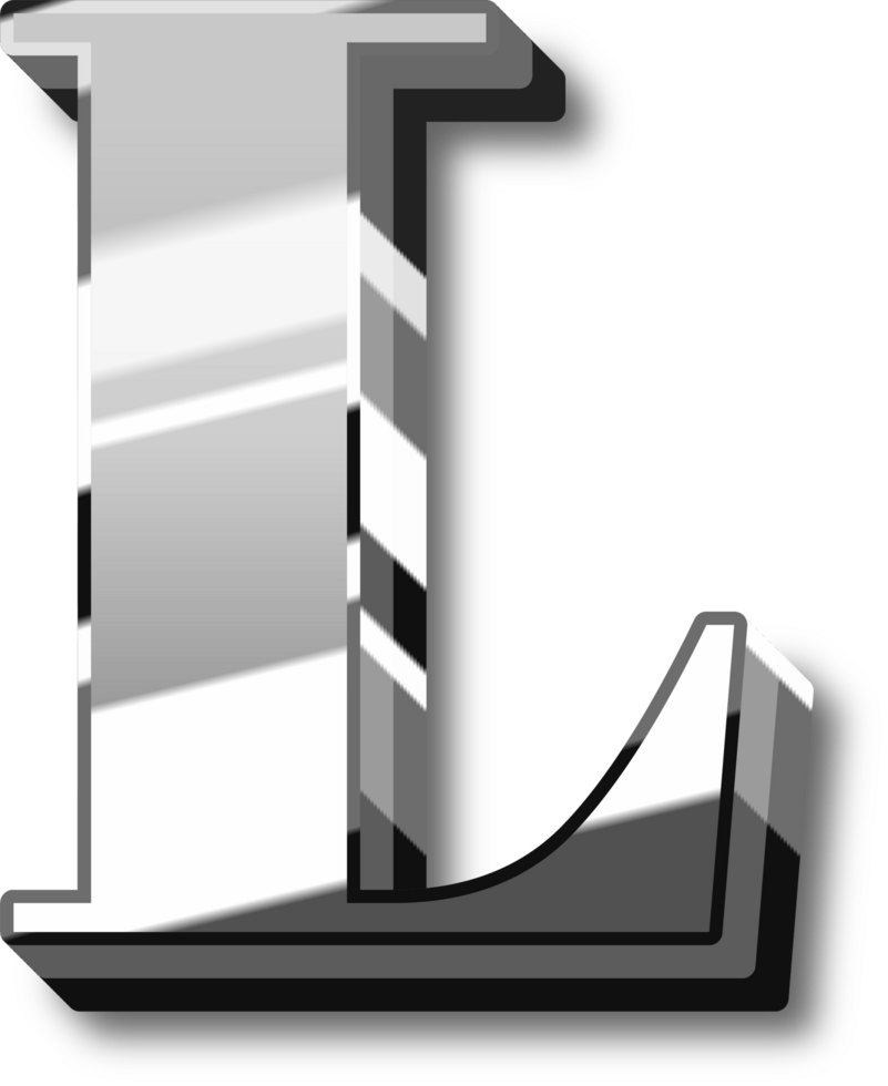 Glowing Silver Alphabet Letters and Numbers png