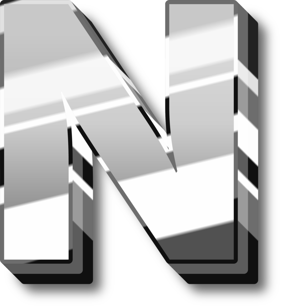 Silver Alphabet Letter and Number png