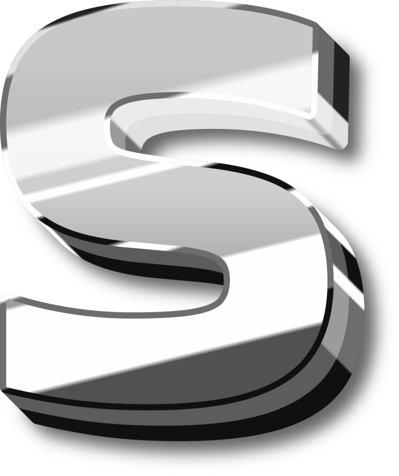 Silver Alphabet Letter and Number png