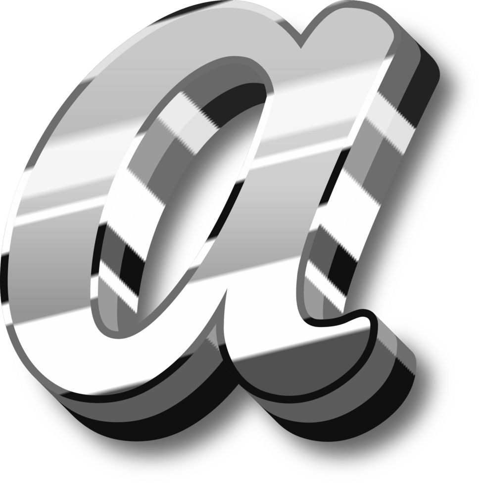 Silver Alphabet Letter and Number png