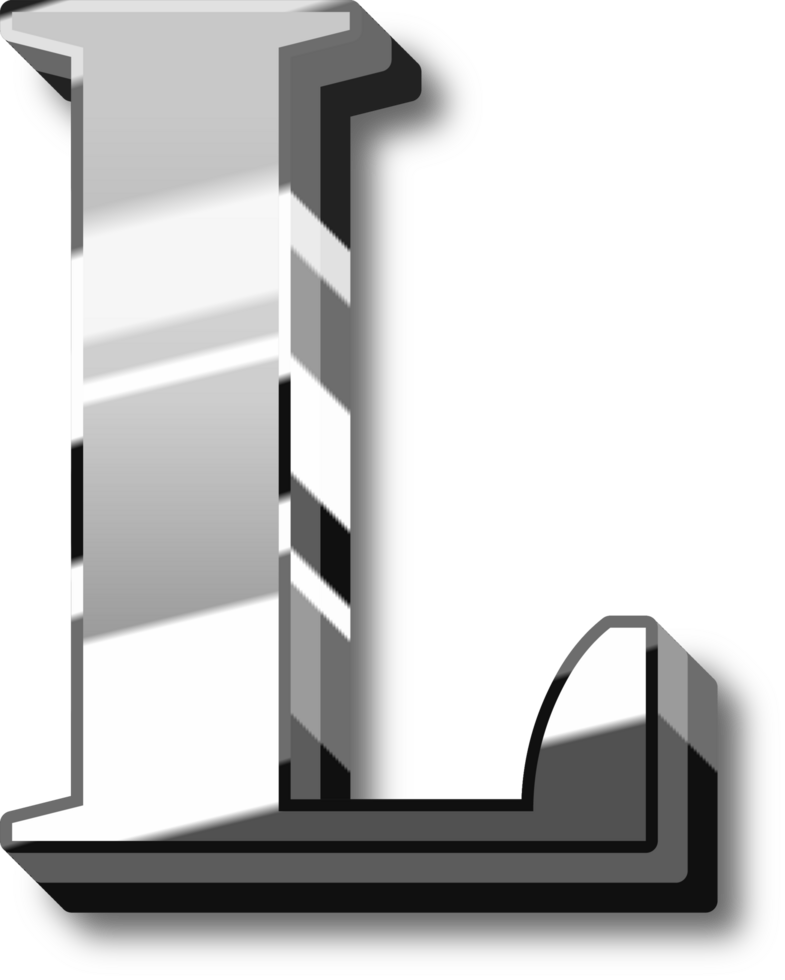 Silver Alphabet Letter and Number png