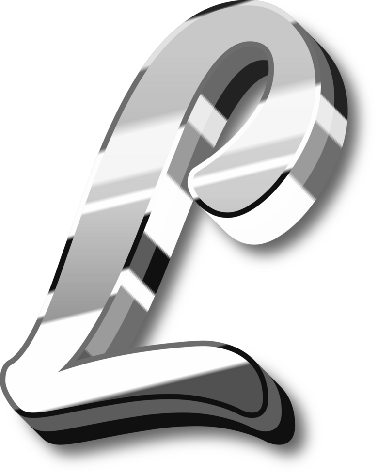 Silver Alphabet Letter and Number png