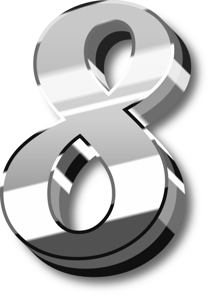 Silver Alphabet Letter and Number png