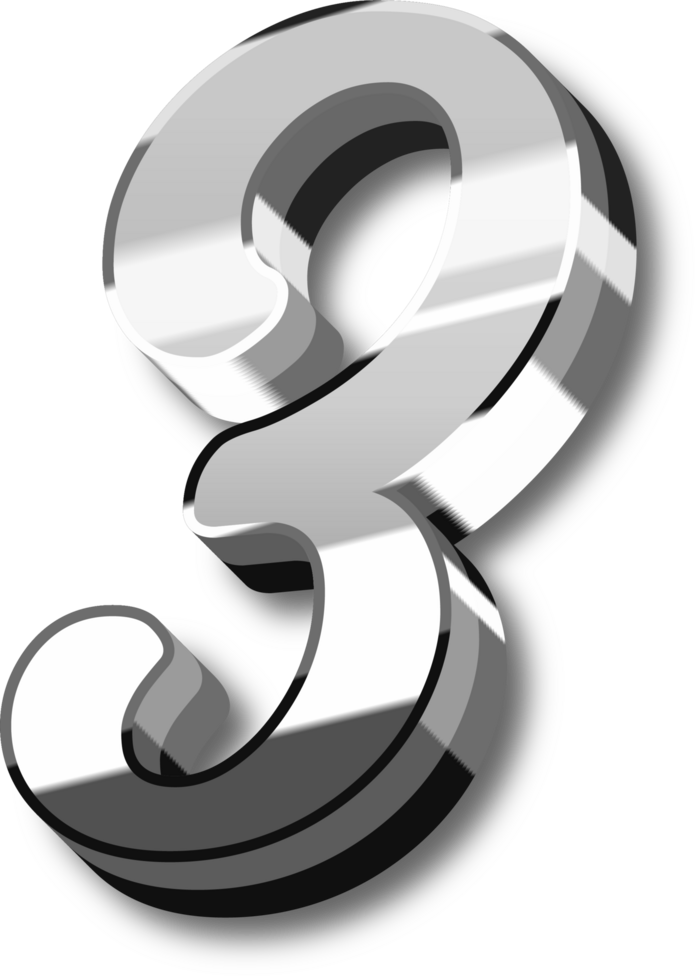 Silver Alphabet Letter and Number png