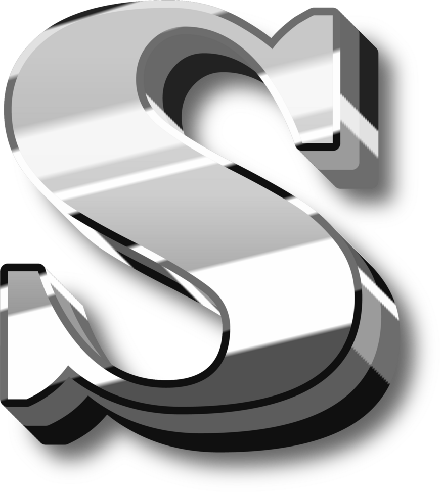 Silver Alphabet Letter and Number png