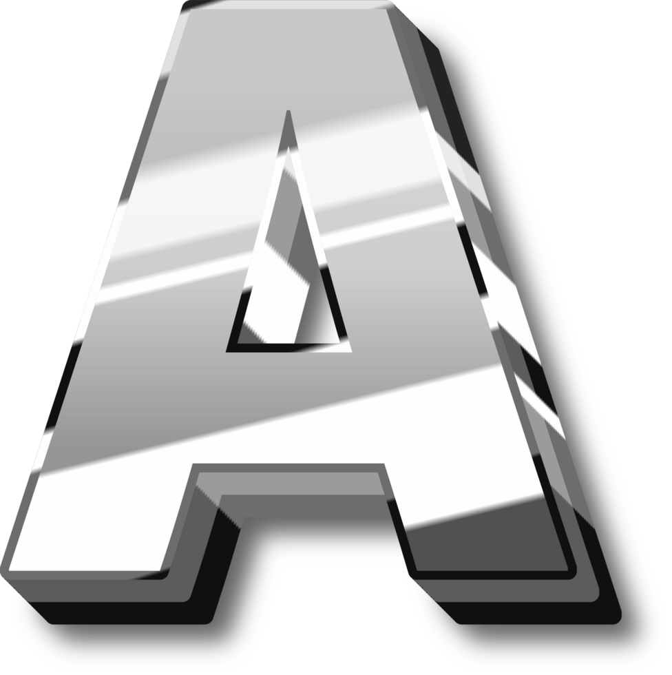 Silver Alphabet Letter and Number png
