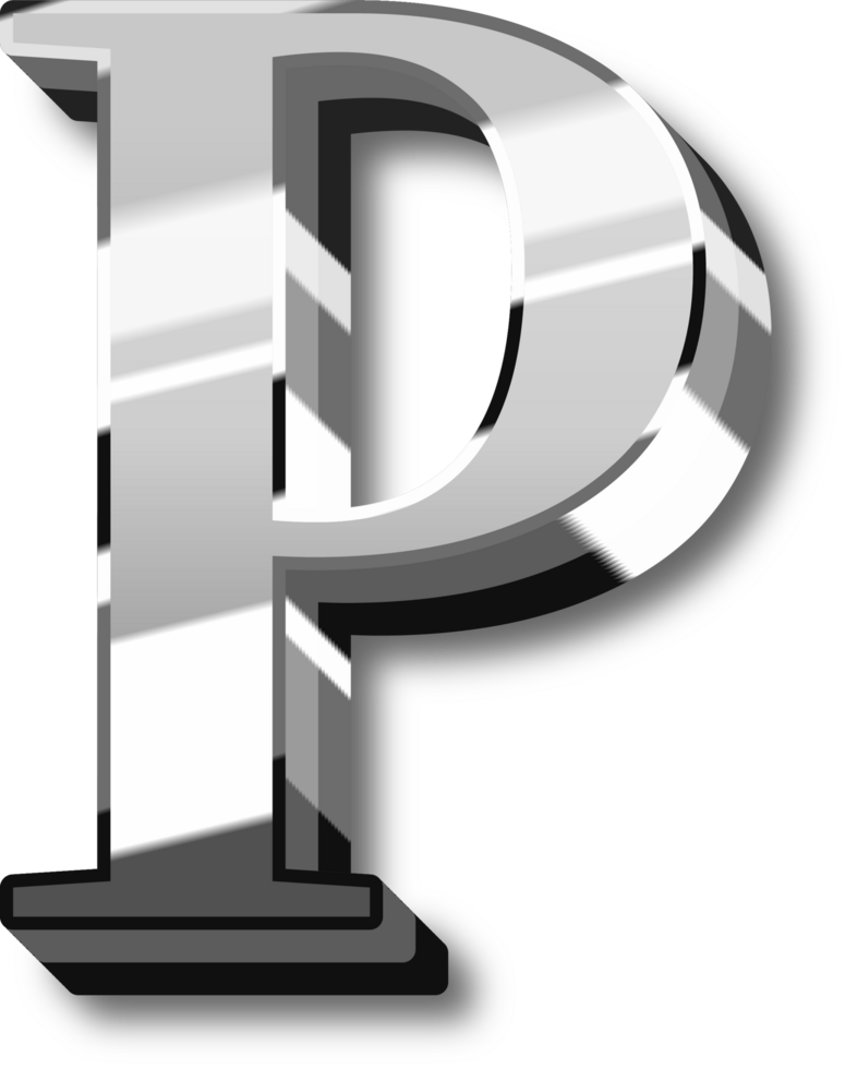 Silver Alphabet Letter and Number png