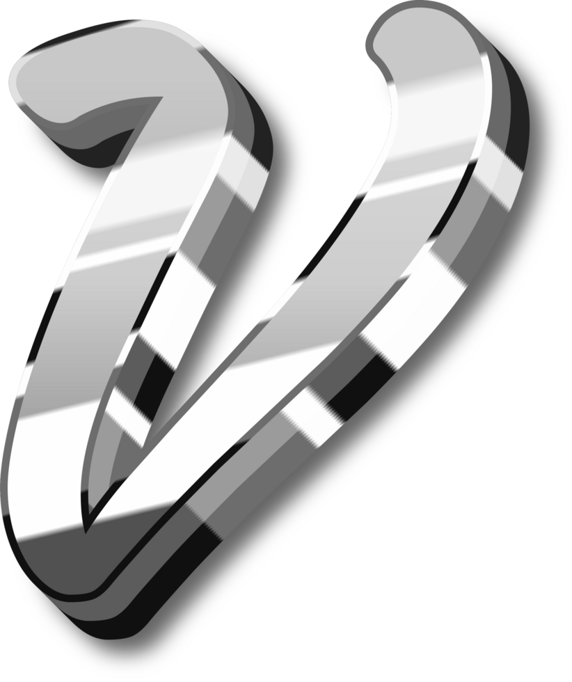 Silver Alphabet Letter and Number png