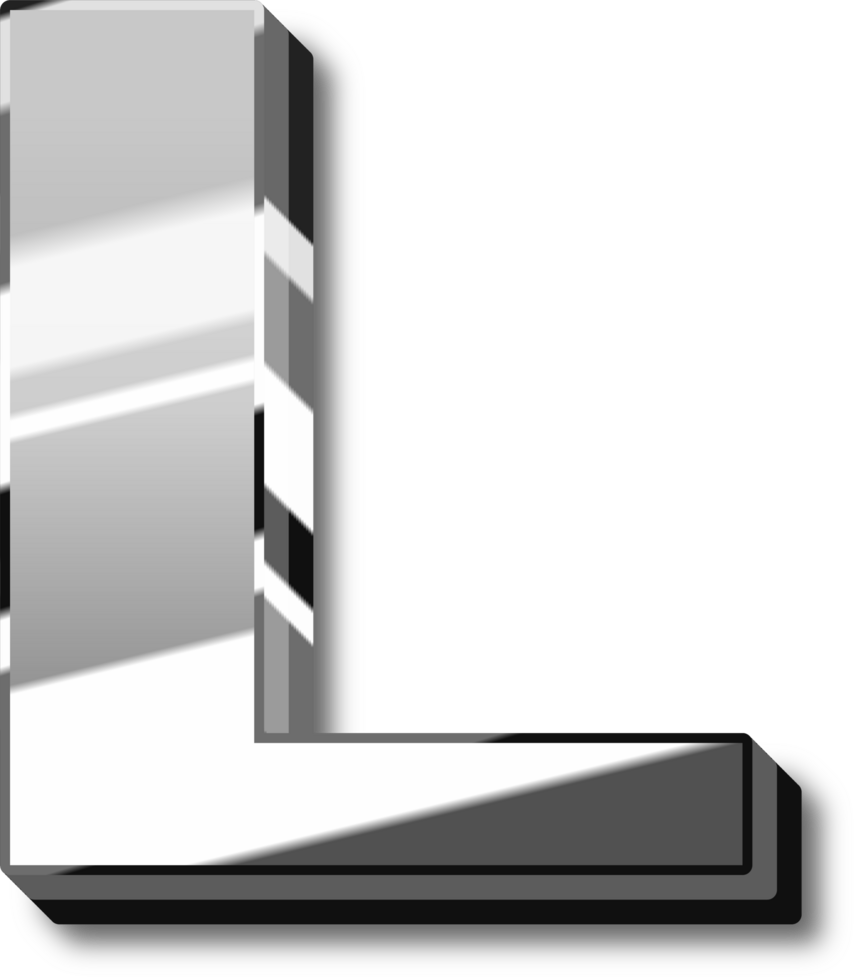 Silver Alphabet Letter and Number png
