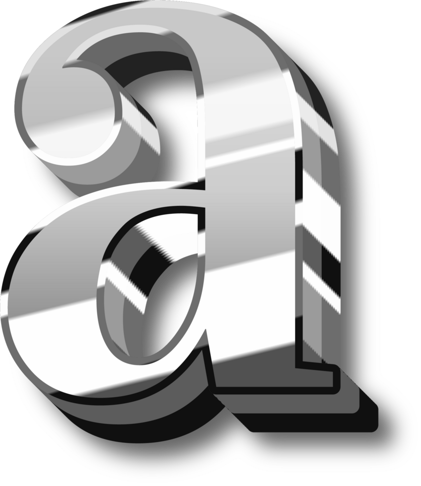 Silver Alphabet Letter and Number png