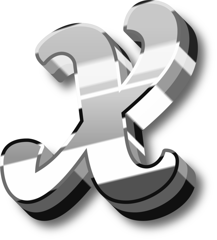 Silver Alphabet Letter and Number png