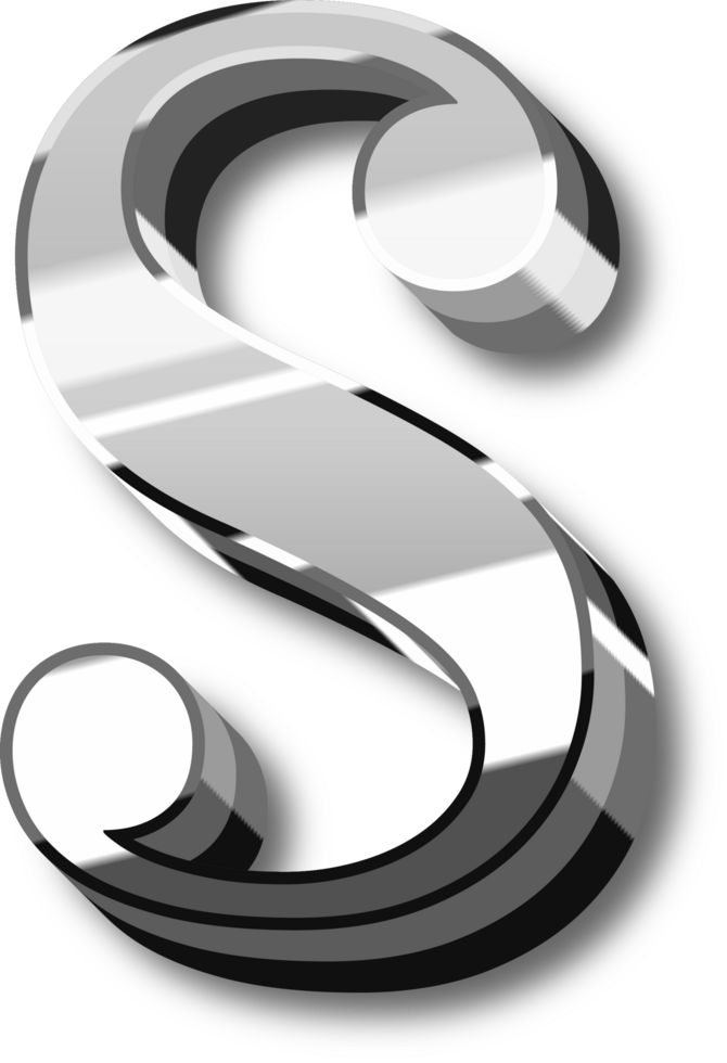 Silver Alphabet Letter and Number png