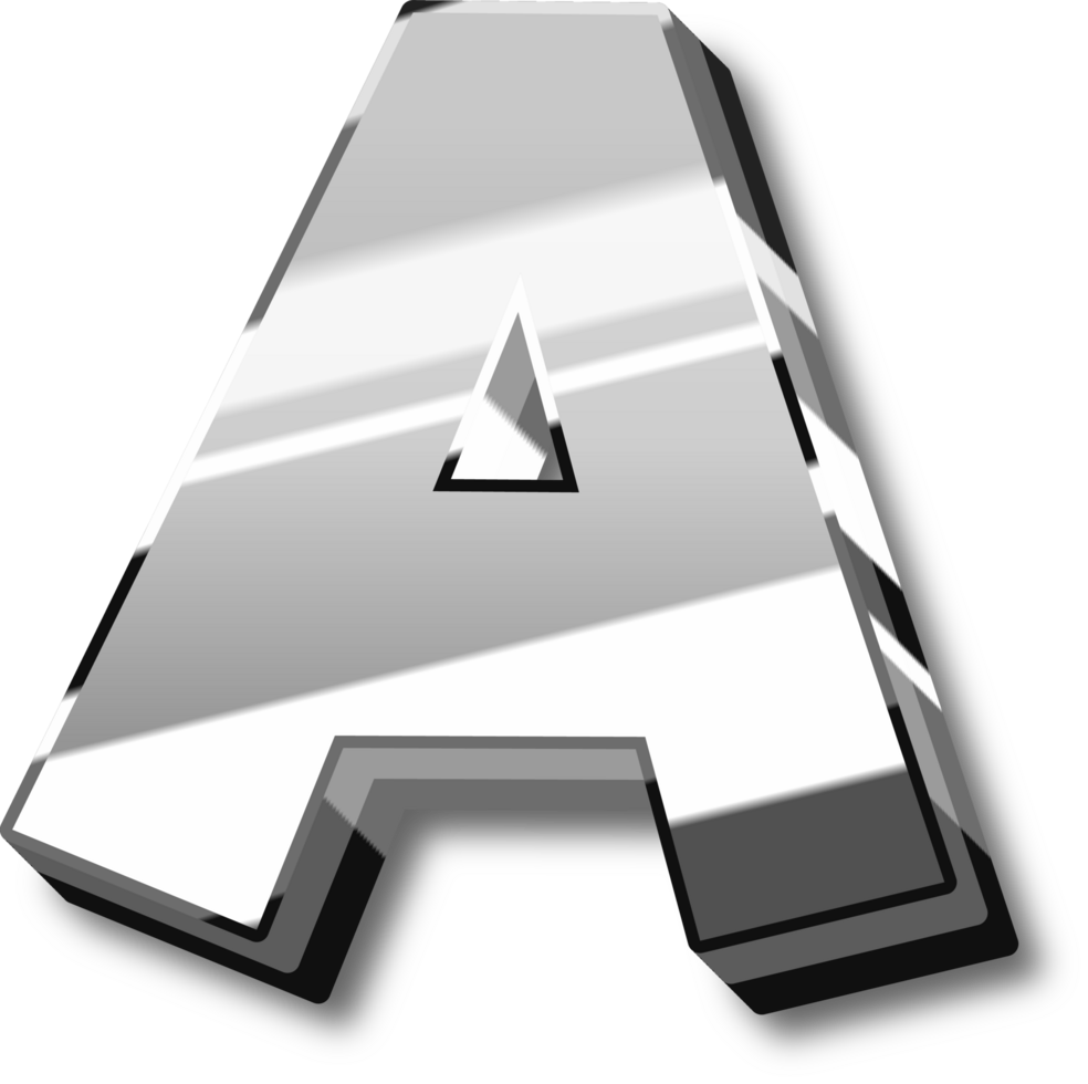 Silver Alphabet Letter and Number png