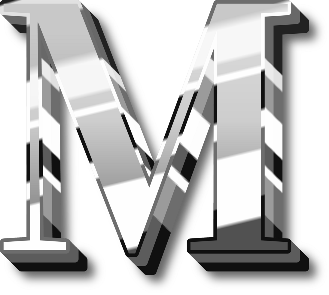 Silver Alphabet Letter and Number png