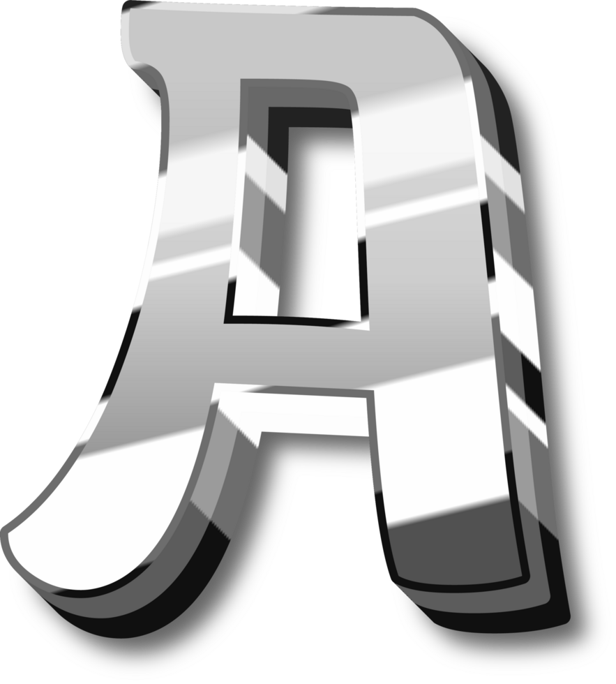 Silver Alphabet Letter and Number png