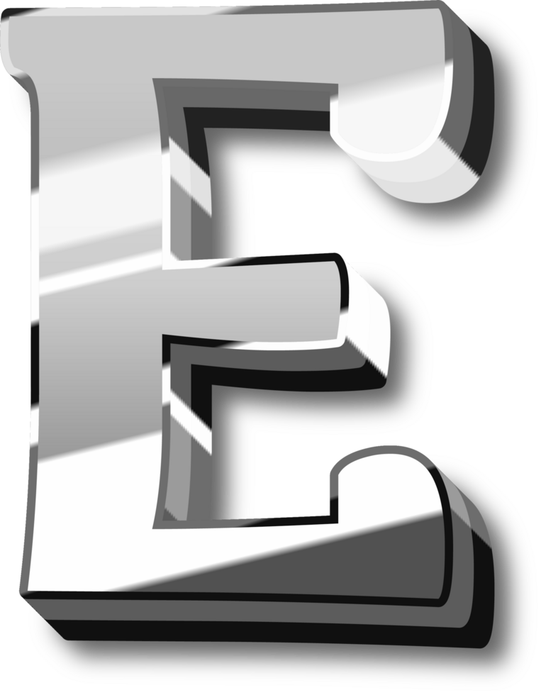 Silver Alphabet Letter and Number png