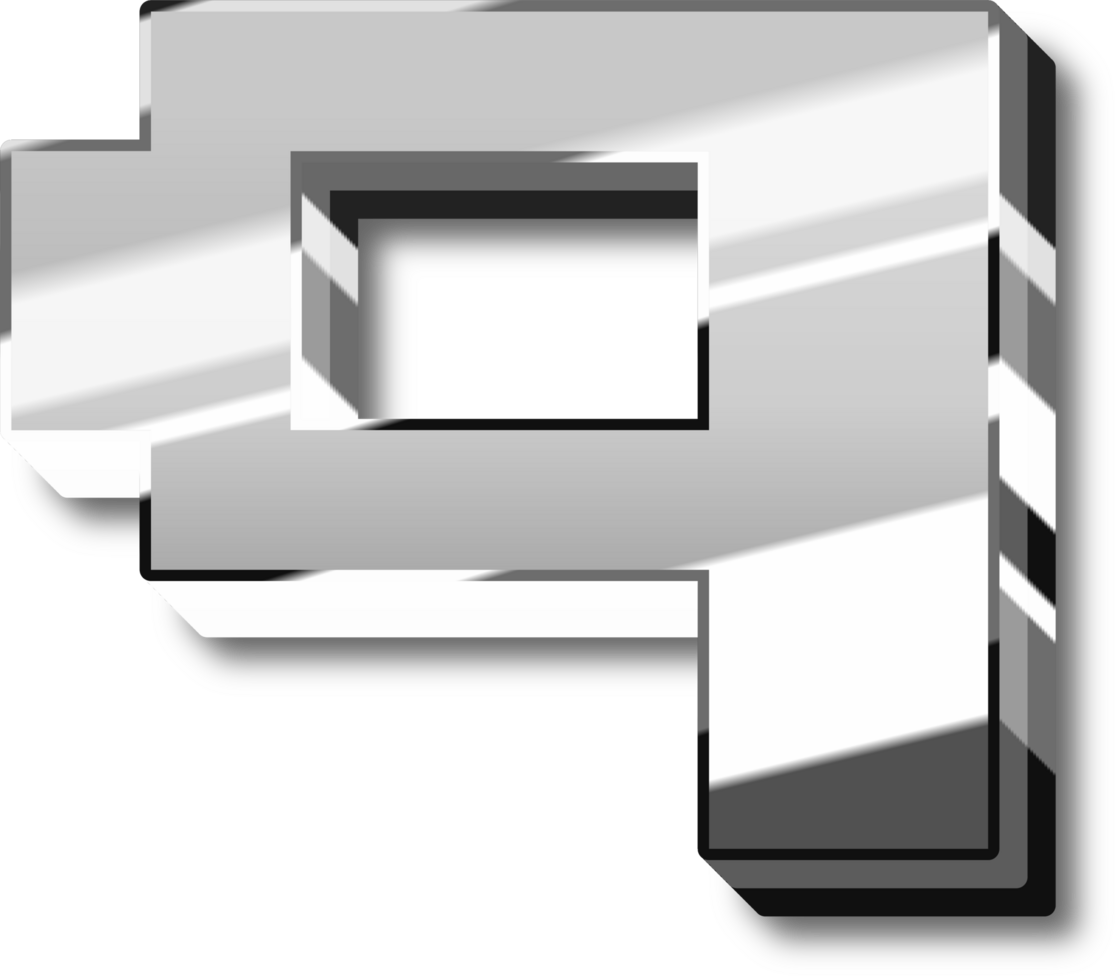 Silver Alphabet Letter and Number png
